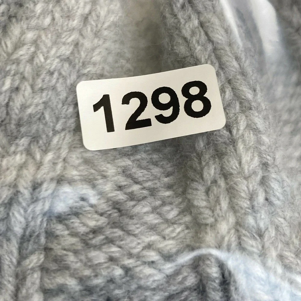 Everlane Cable Knit Gray Sweater mock neck size XS 100% Wool - Picture 12 of 12